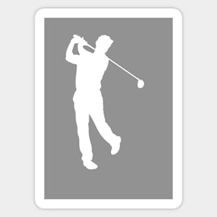 Grey Golfer Silhouette Sticker